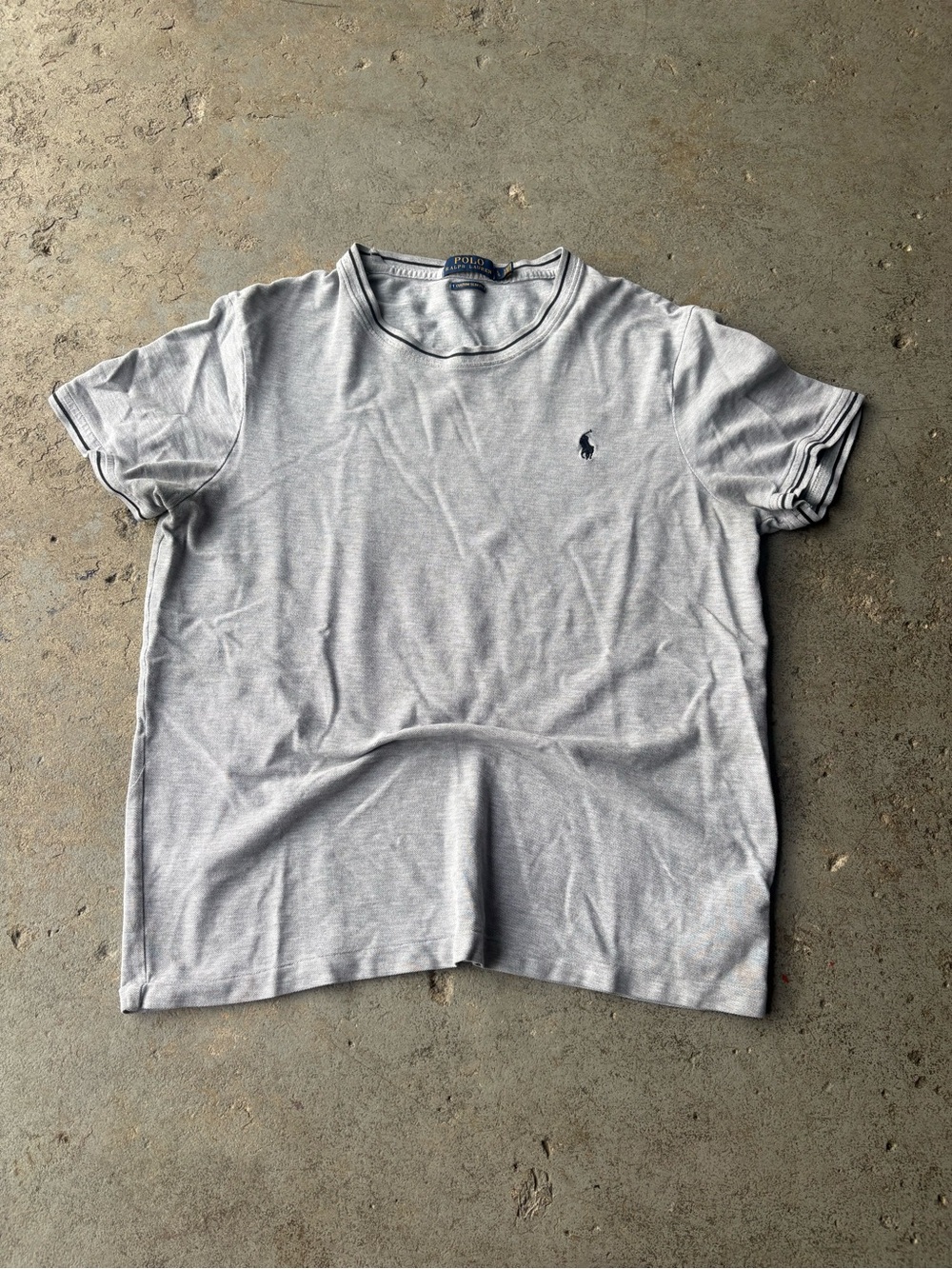Polo by Ralph Lauren Men’s Light Gray Crew Neck Slim Fit T-Shirt